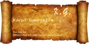 Karpf Gabriella névjegykártya